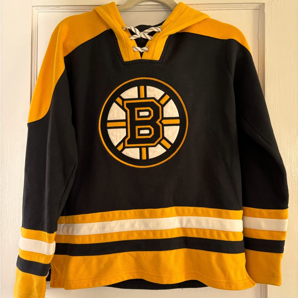 Youth Boston Bruins lace-up pullover sweatshirt